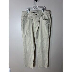 Desert Dunes Pants Mens 33 x 30 Khaki Nylon Stretch Lightweight Hiking Travel